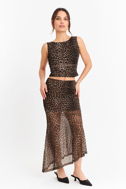 Polera sin Mangas Animal Print