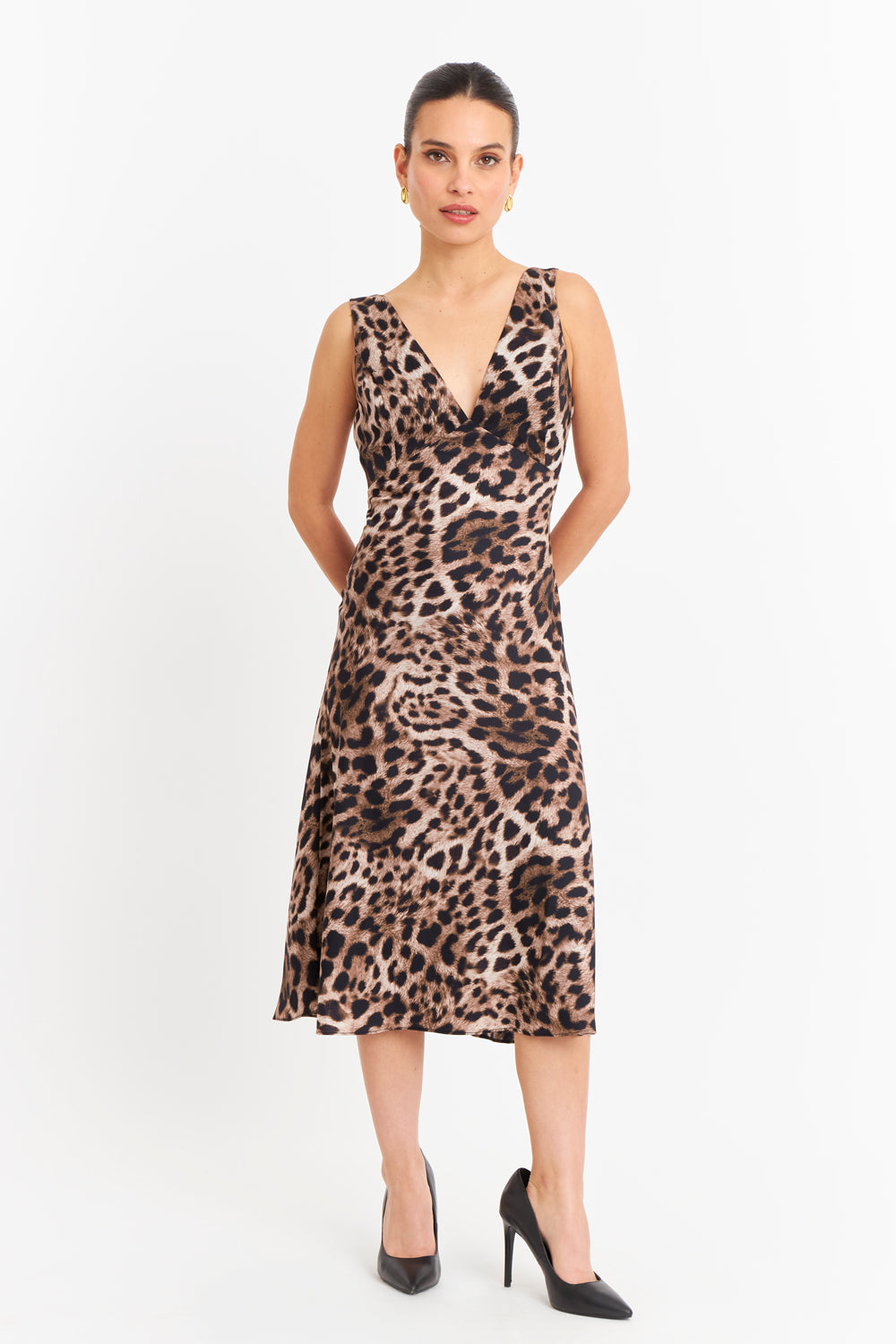 Vestido Animal Print Tipo Satín