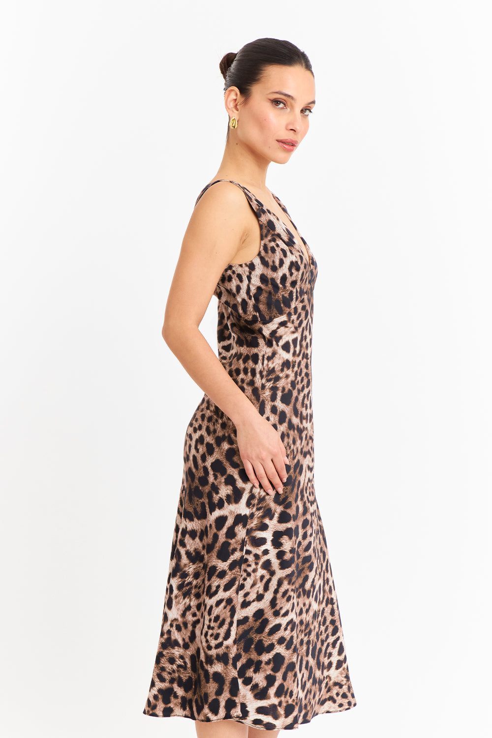Vestido Animal Print Tipo Satín