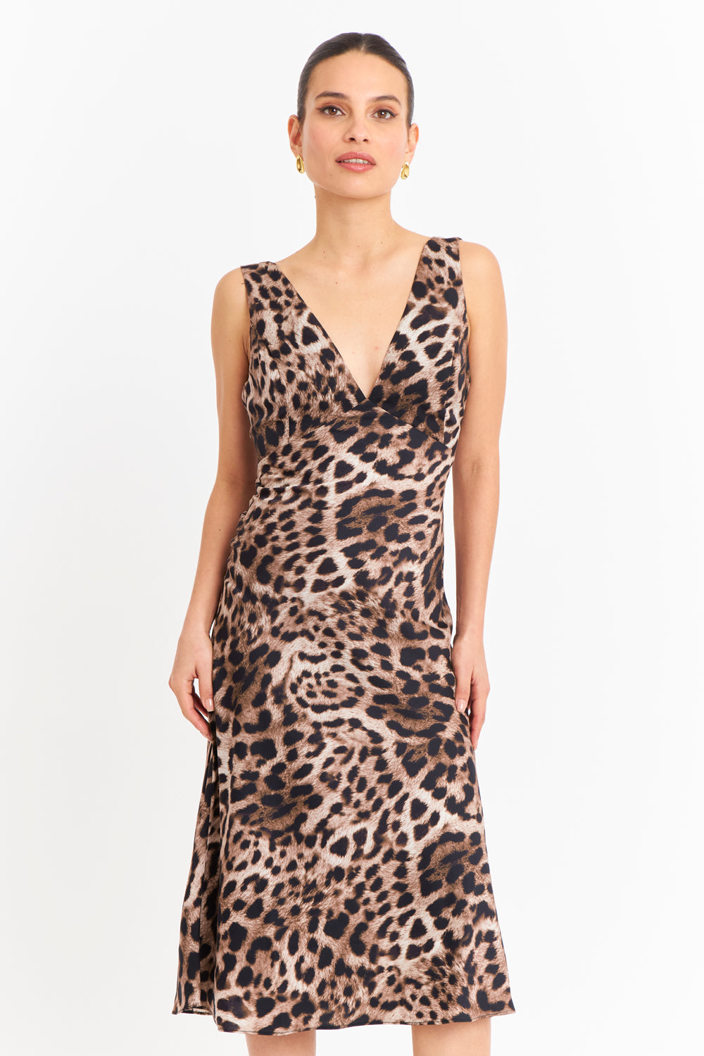 Vestido Animal Print Tipo Satín