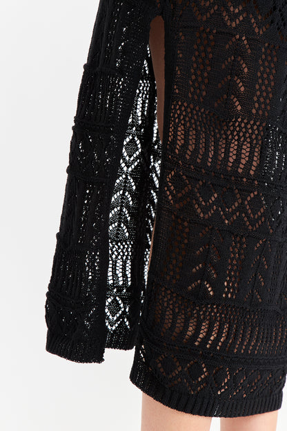 Vestido Largo Tejido Negro