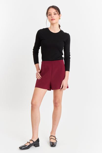 Polera Manga Larga Cuello Redondo Negra