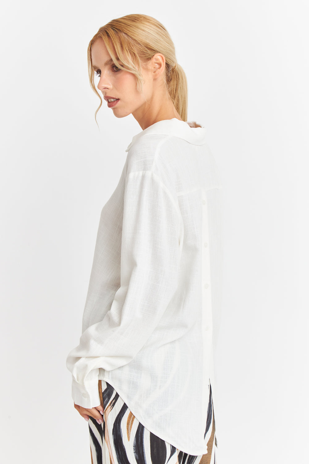 Camisa Botonera Espalda Blanco