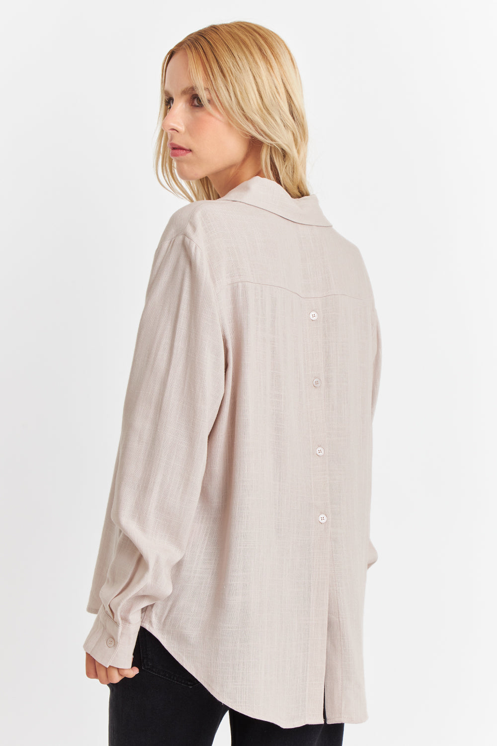 Camisa Botonera Espalda Khaki