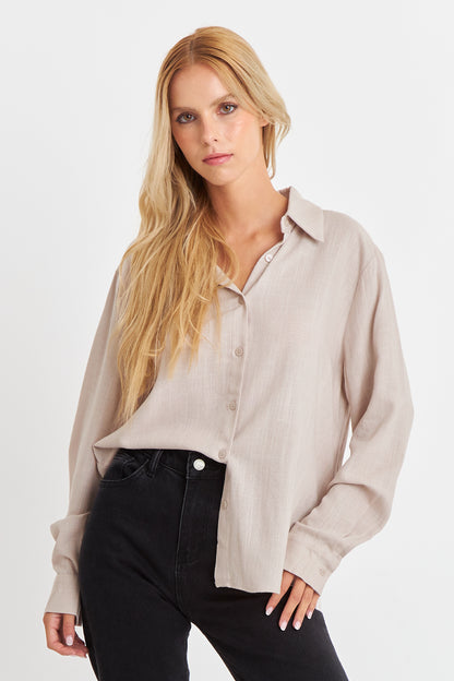 Camisa Botonera Espalda Khaki