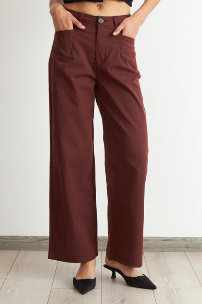 Jeans Corte Recto Café