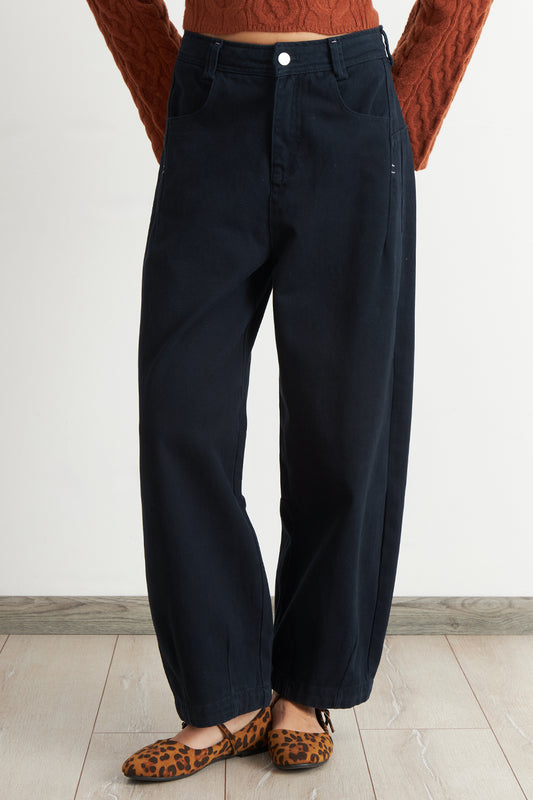 Jeans Corte Barrel Azul