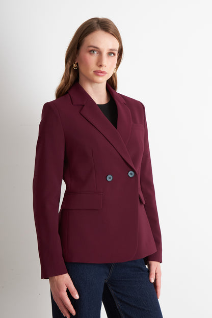 Blazer Sastrero Dos Botones Burdeo