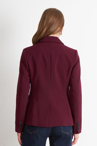 Blazer Sastrero Dos Botones Burdeo