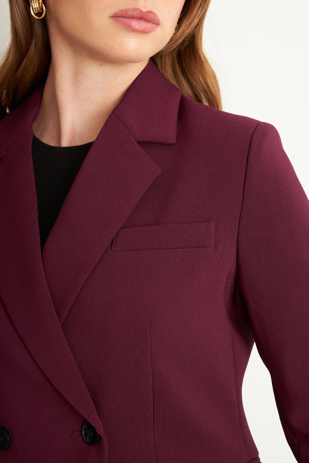 Blazer Sastrero Dos Botones Burdeo