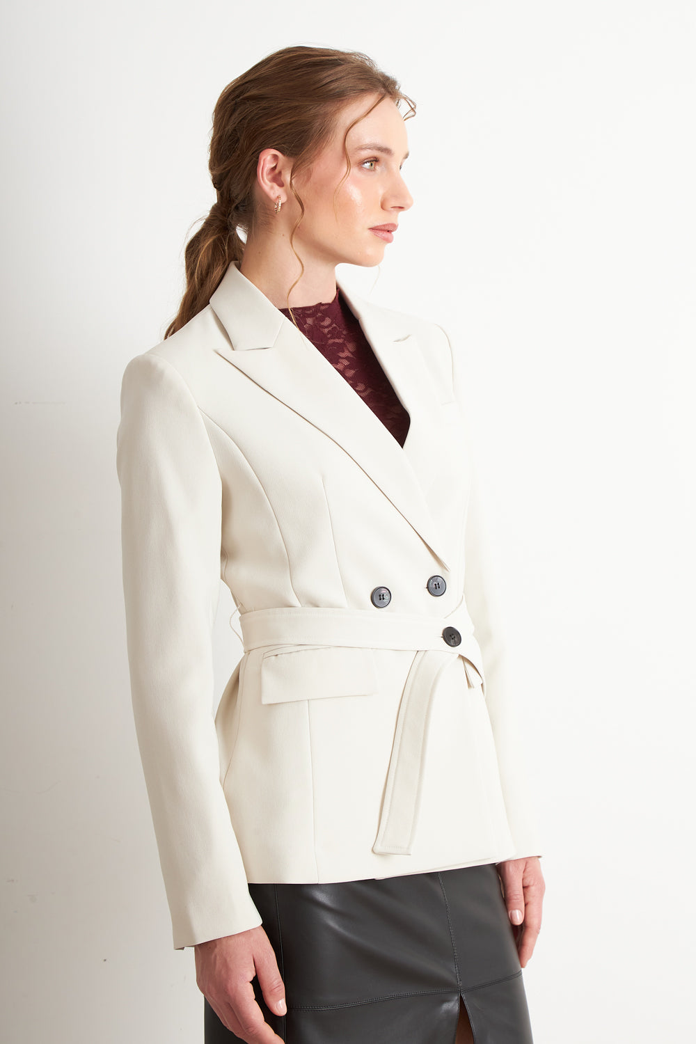 Blazer Cinturón Blanco