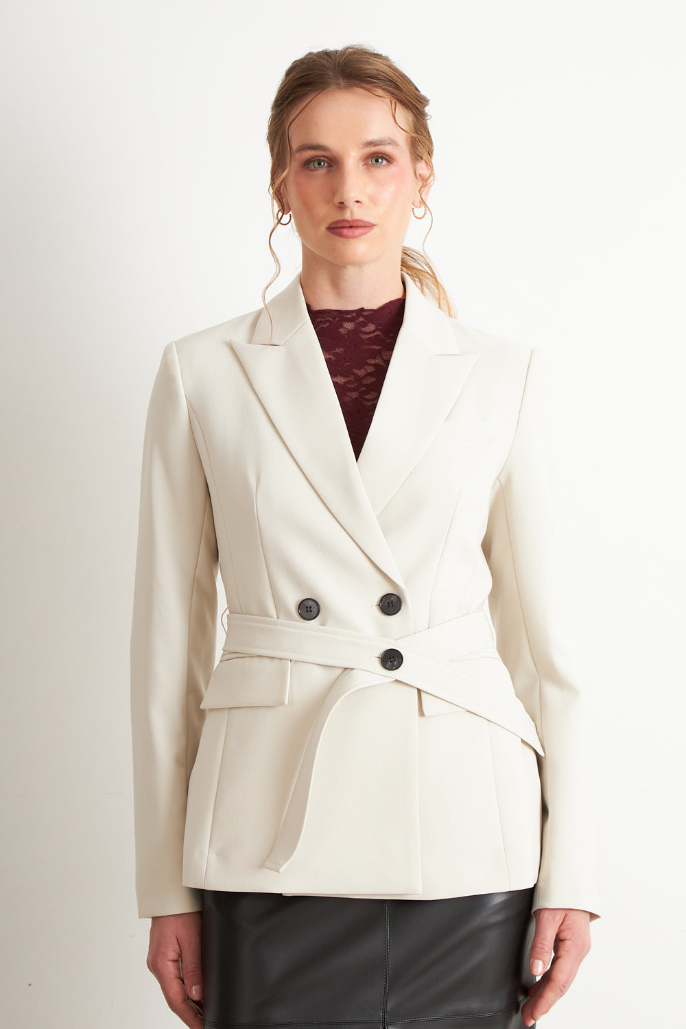 Blazer Cinturón Blanco