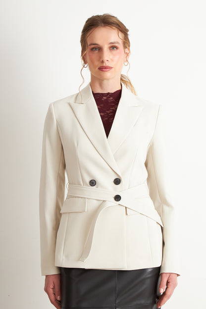 Blazer Cinturón Blanco