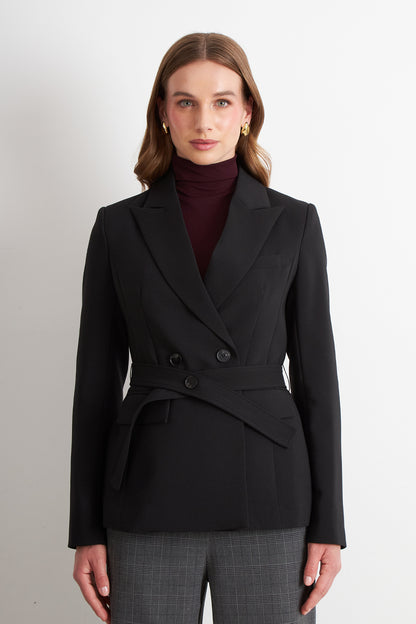 Blazer Cinturón Negro