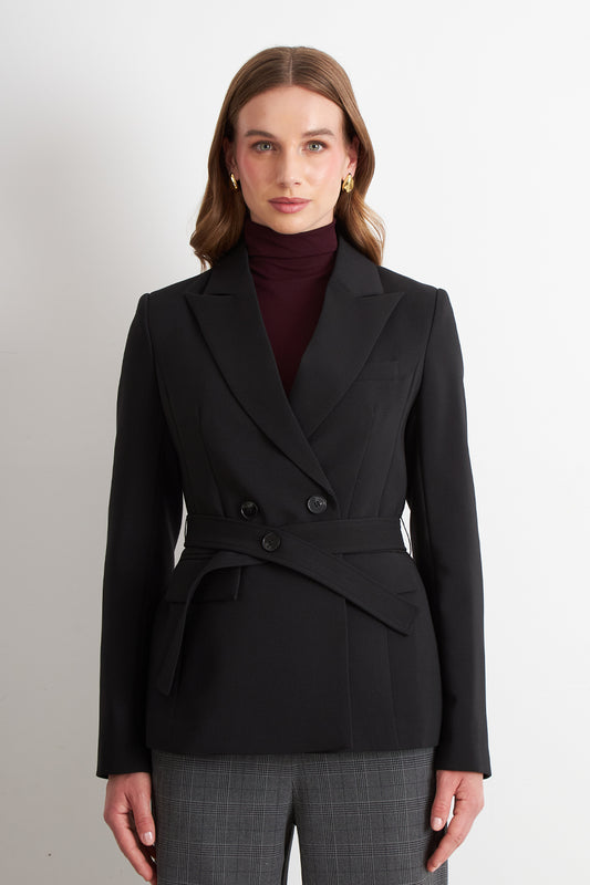 Blazer Cinturón Negro