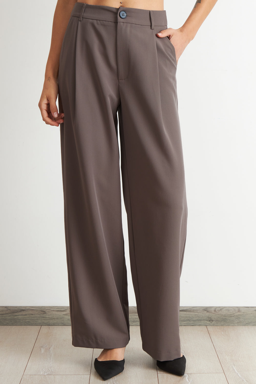 Pantalón Vestir Recto Mocca