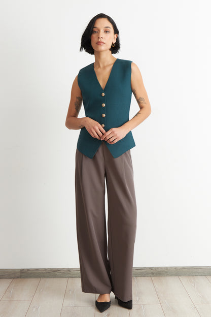 Pantalón Vestir Recto Mocca