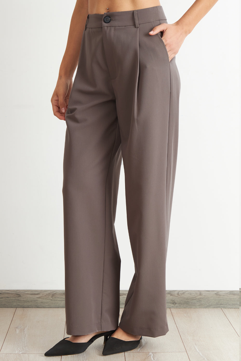 Pantalón Vestir Recto Mocca