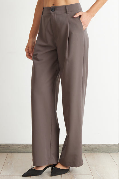 Pantalón Vestir Recto Mocca