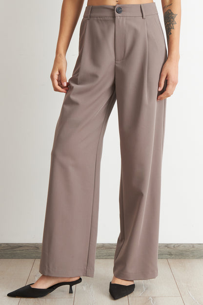 Pantalón Vestir Recto Mocca