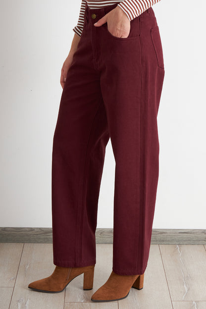 Jeans Rectos Tiro Alto Óxido