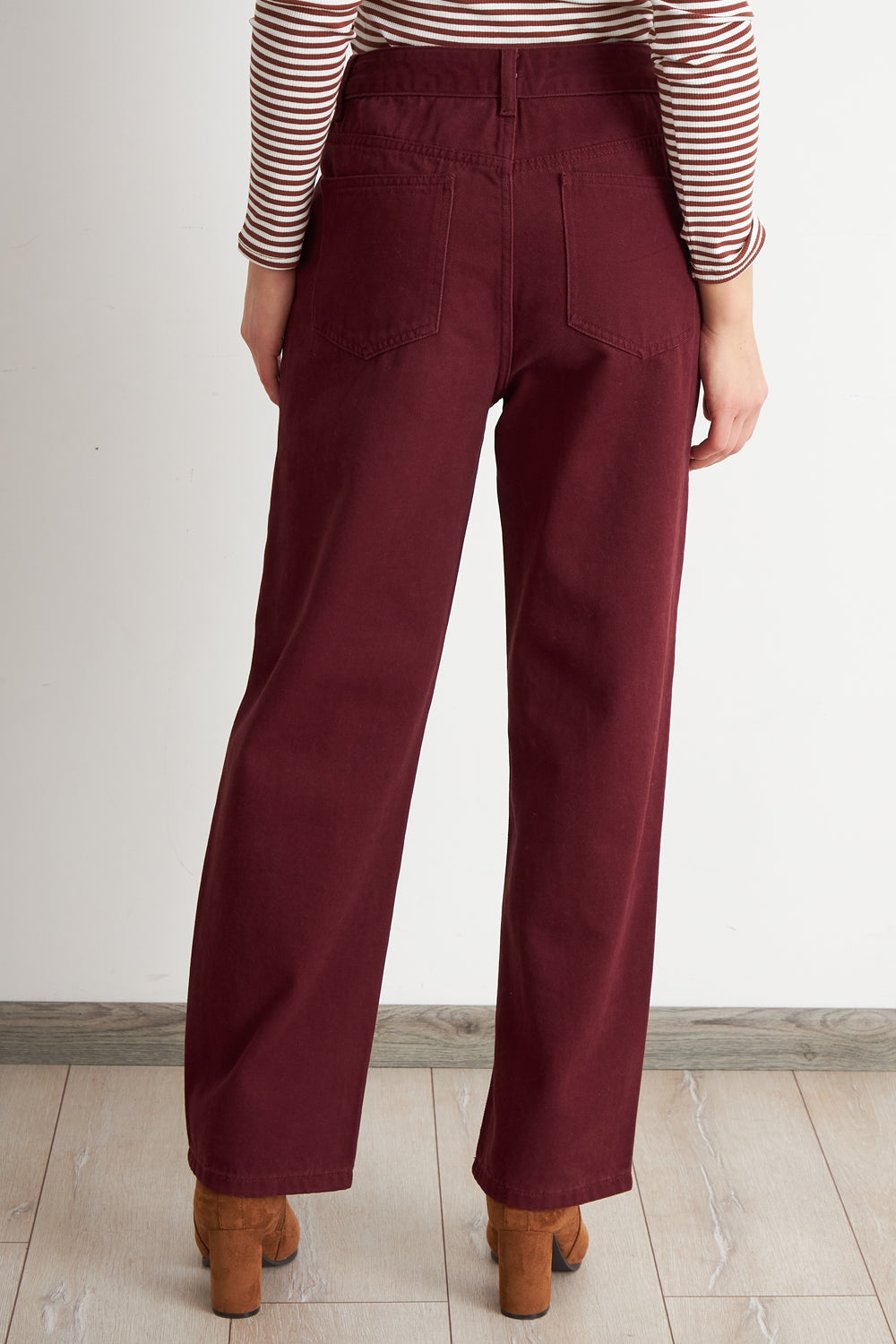 Jeans Rectos Tiro Alto Óxido