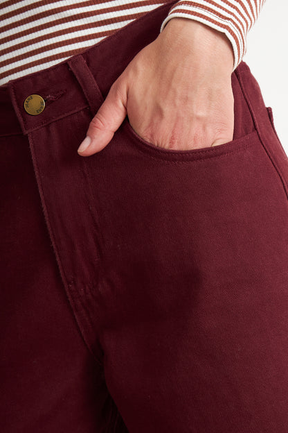 Jeans Rectos Tiro Alto Óxido