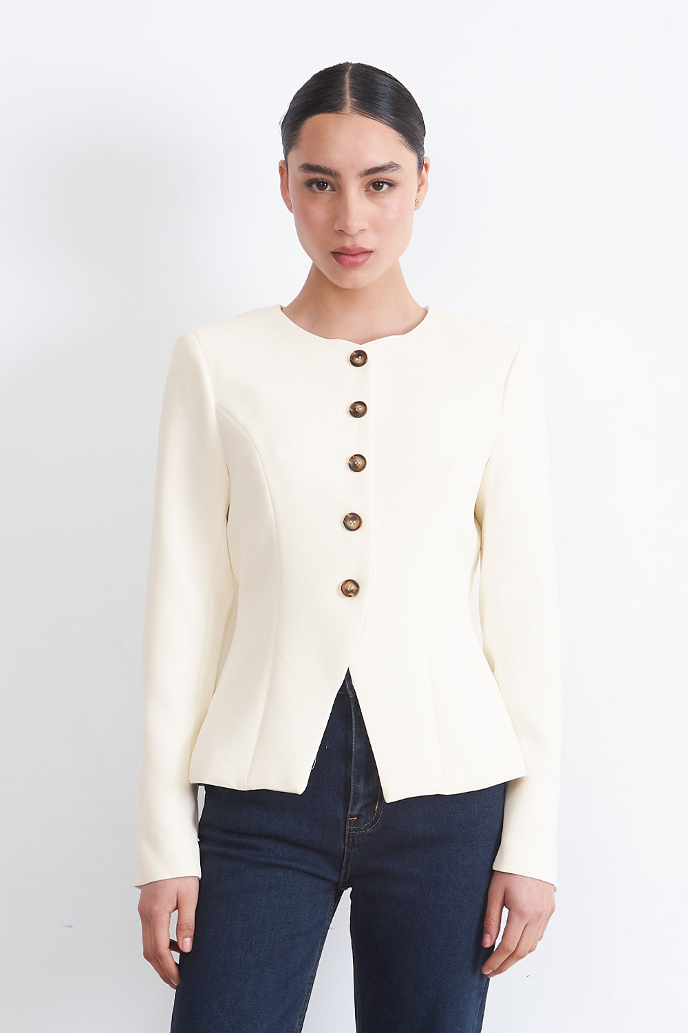 Blazer Peplum Botones
