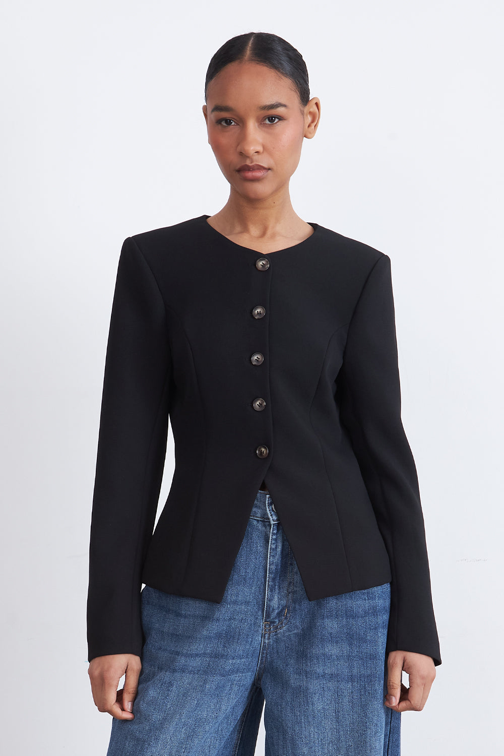 Blazer Peplum Botones