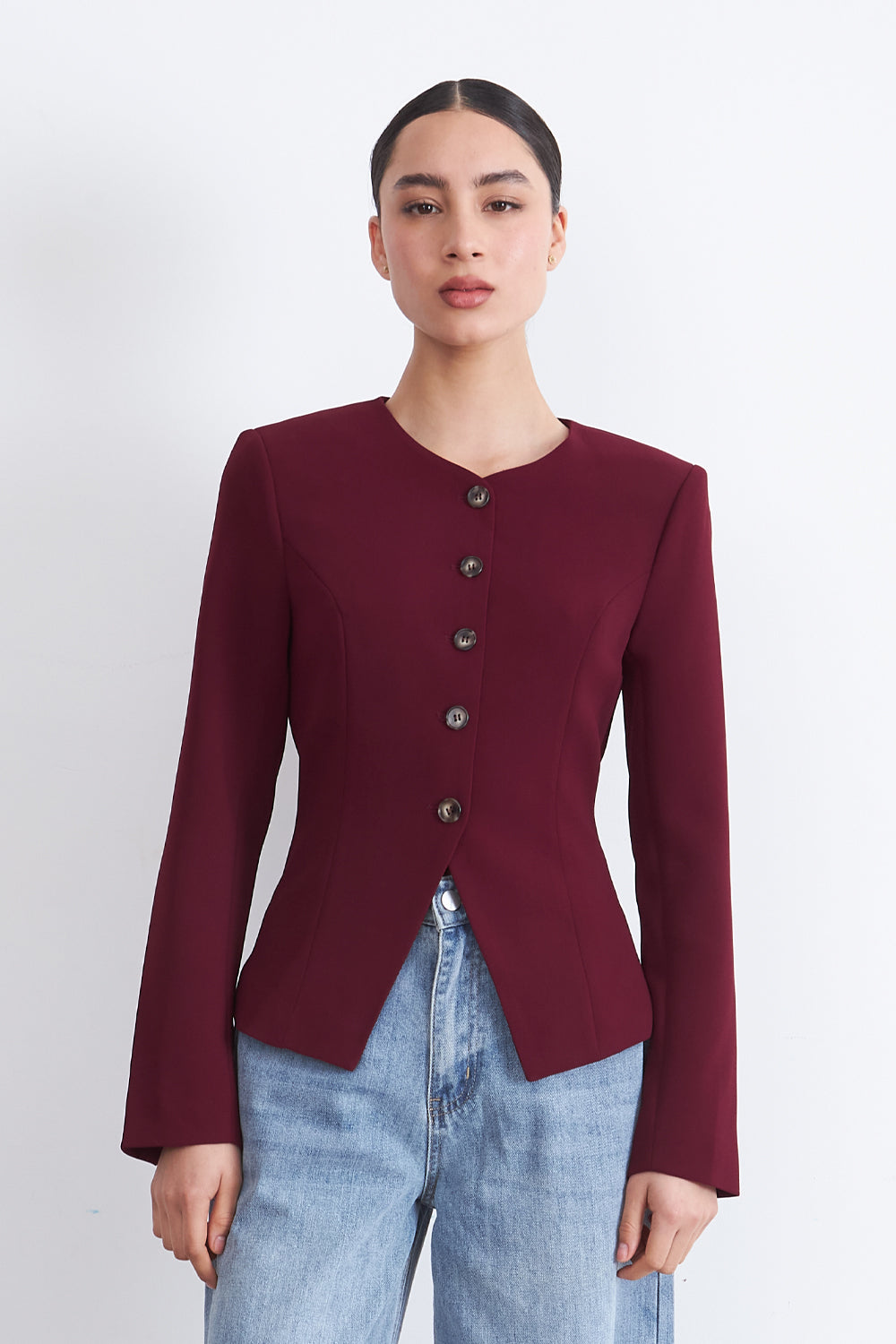 Blazer Peplum Botones