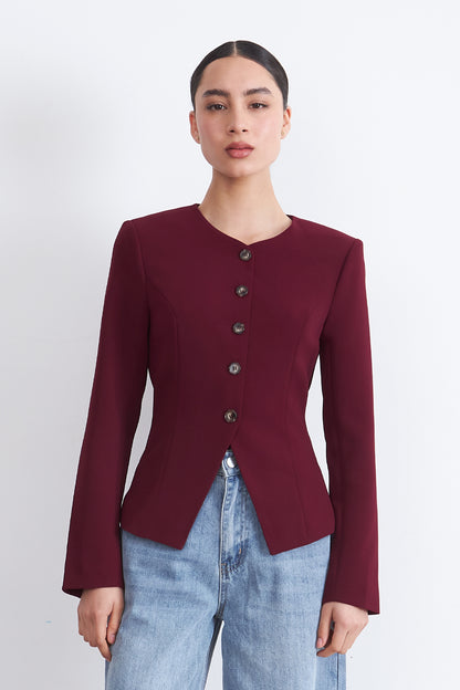 Blazer Peplum Botones