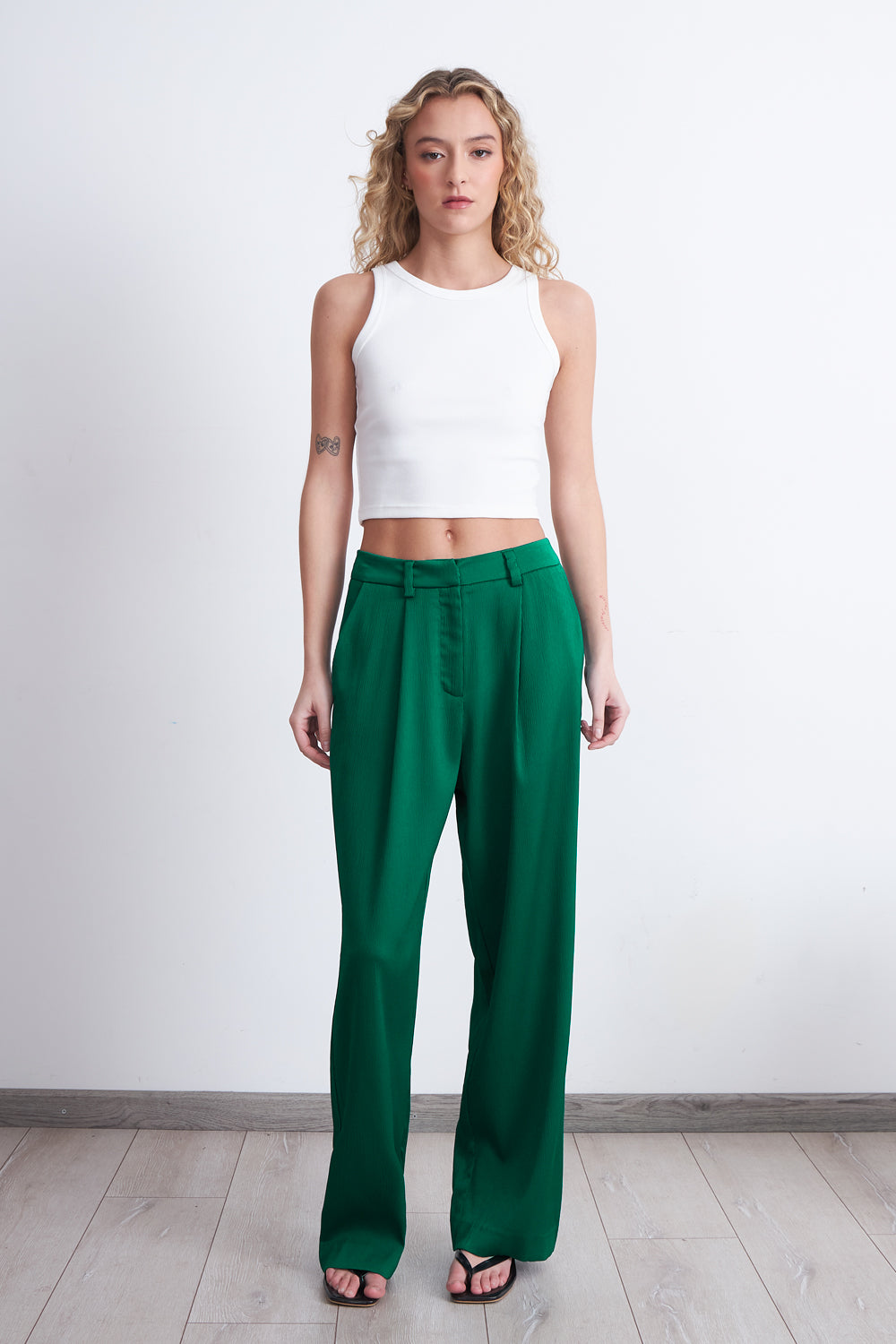 Pantalón Satinado Verde