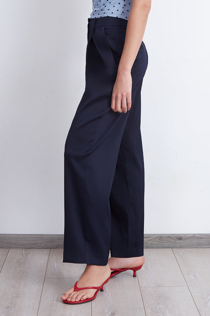 Pantalón Satinado Azul Marino