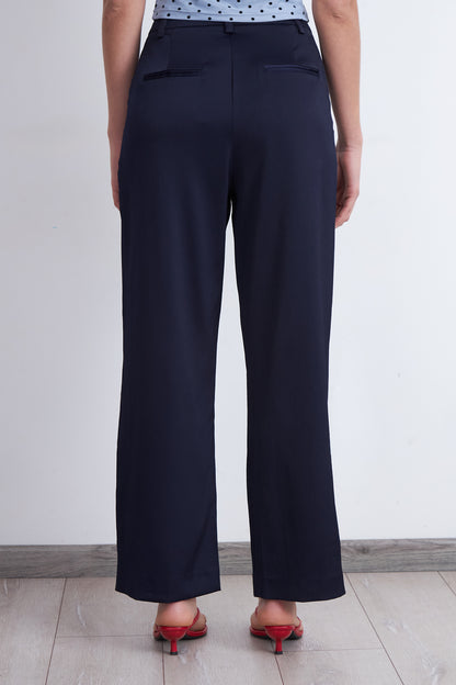 Pantalón Satinado Azul Marino