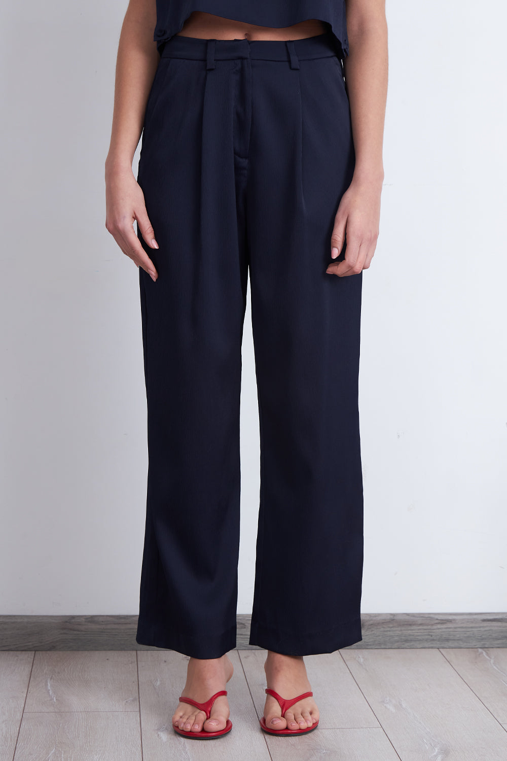 Pantalón Satinado Azul Marino