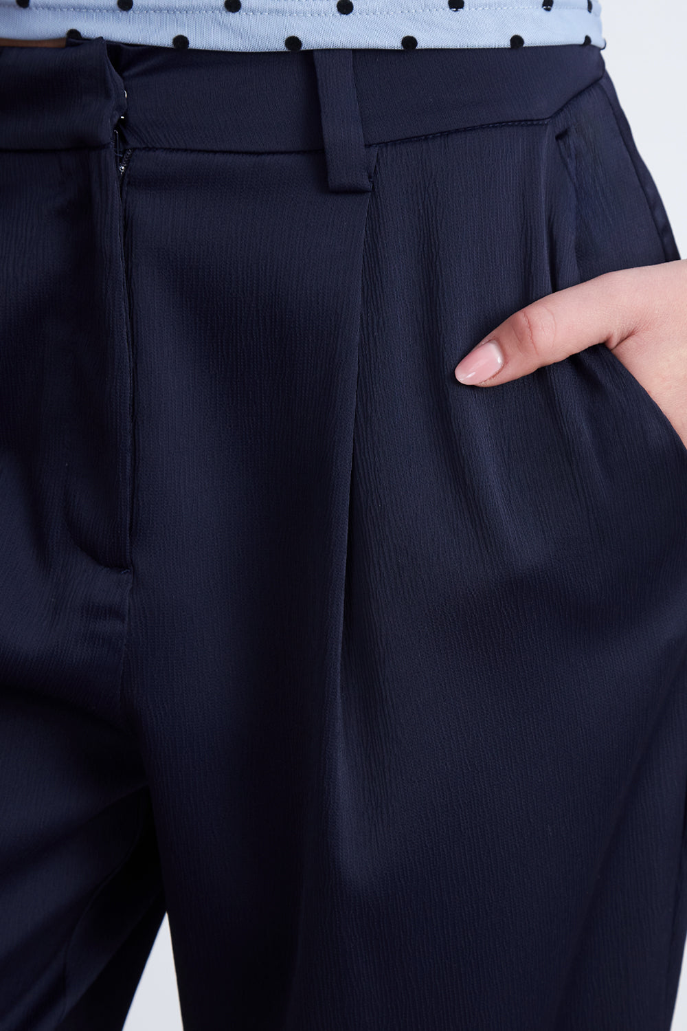 Pantalón Satinado Azul Marino