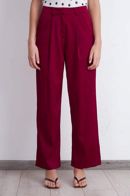 Pantalón Satinado Burdeo
