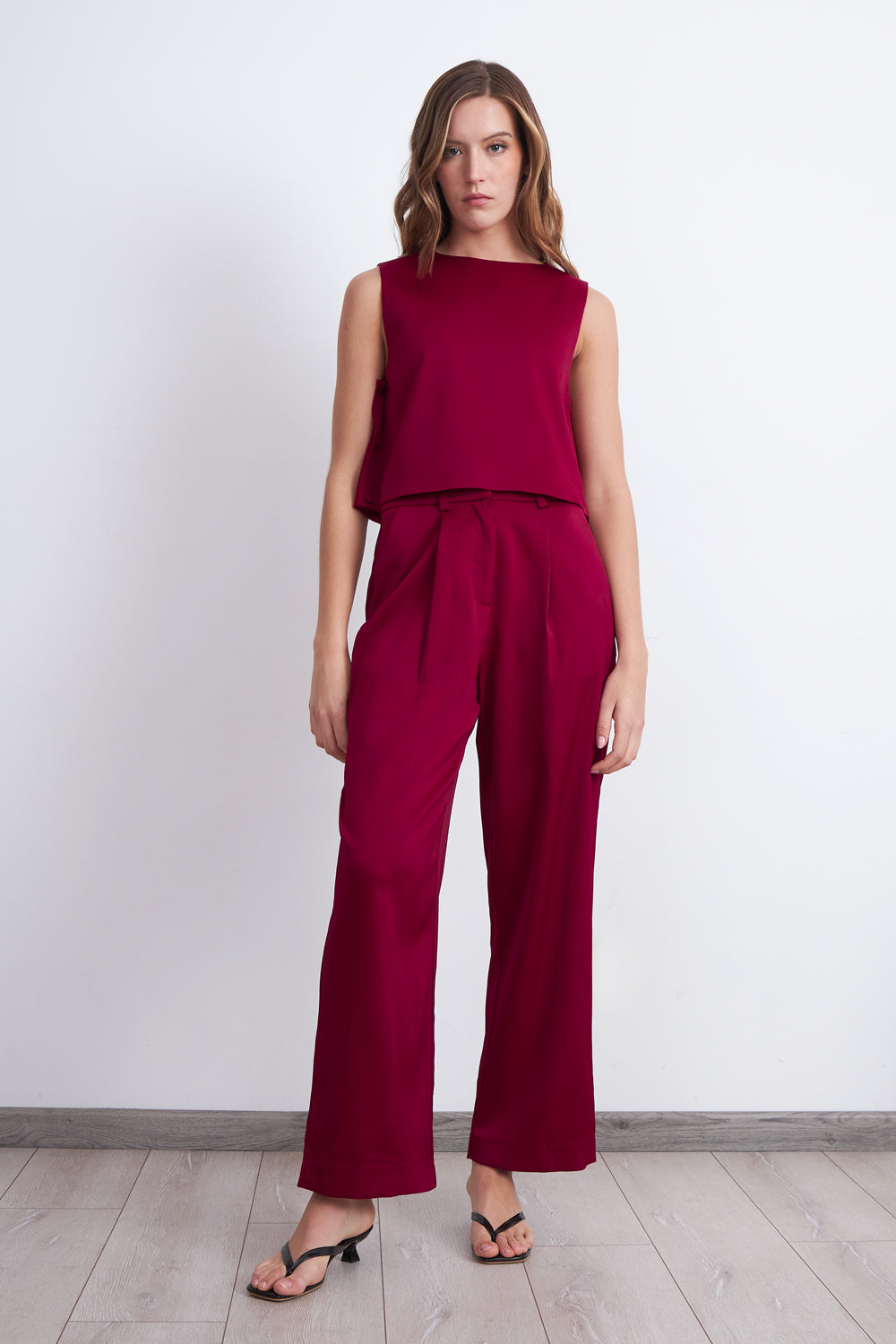 Pantalón Satinado Burdeo