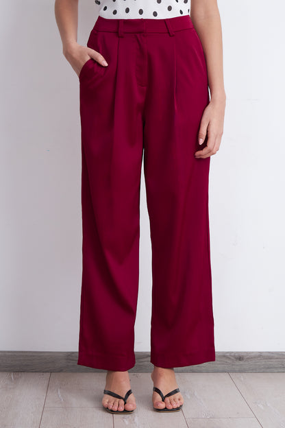 Pantalón Satinado Burdeo