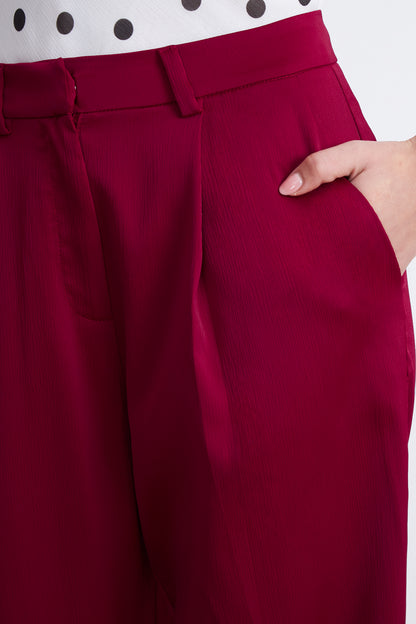 Pantalón Satinado Burdeo
