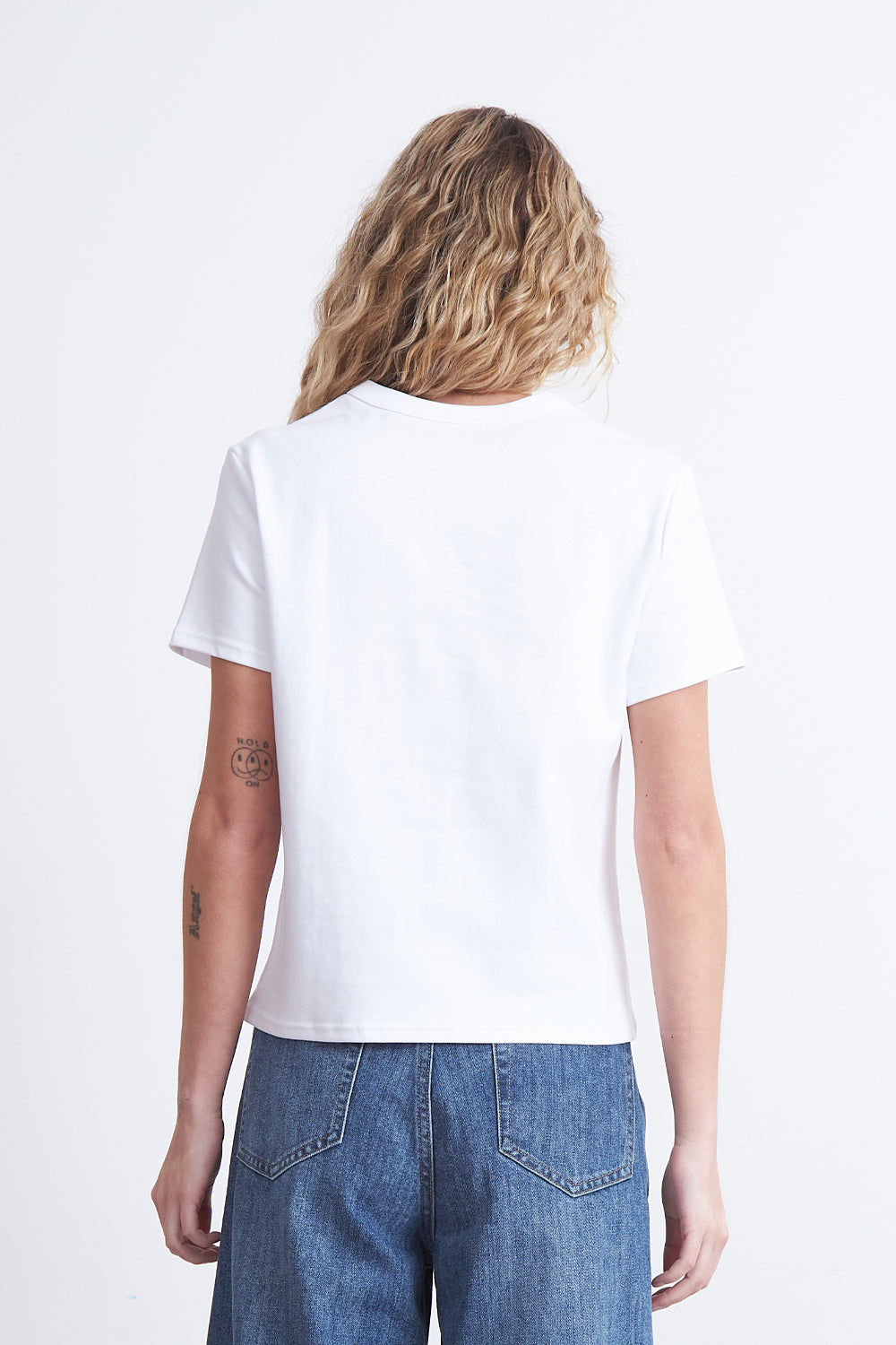 Polera Cuello Redondo Manga Corta Blanco