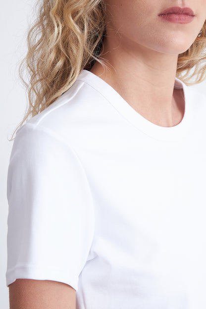 Polera Cuello Redondo Manga Corta Blanco
