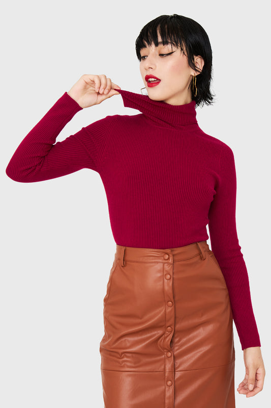 Beatle Acanalado Burdeos