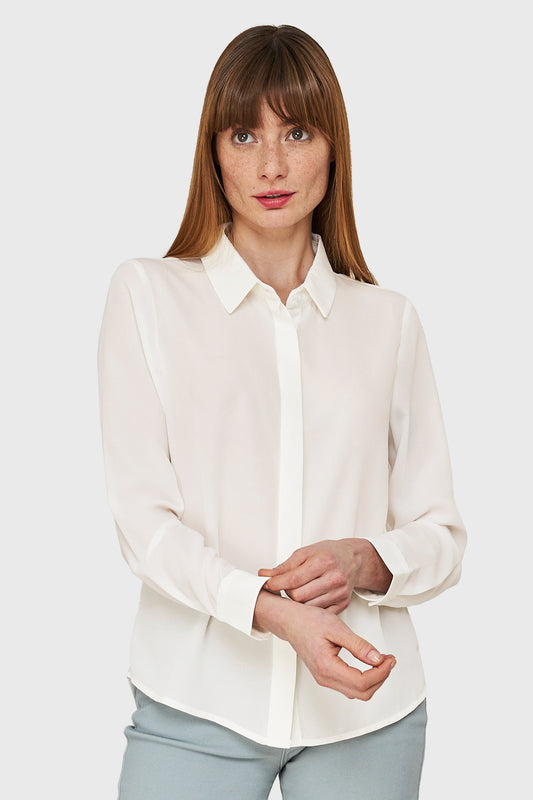 Blusa Básica Botonera Invisible Blanco