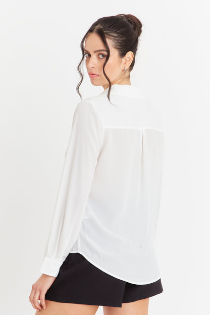 Blusa Botonera Invisible Blanco