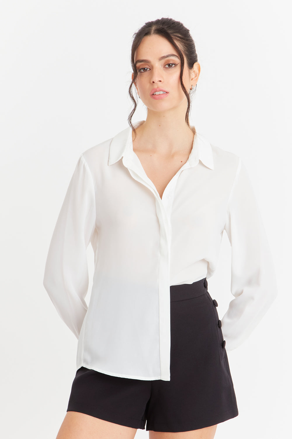 Blusa Botonera Invisible Blanco