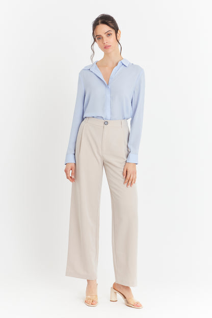 Blusa Botonera Invisible Celeste