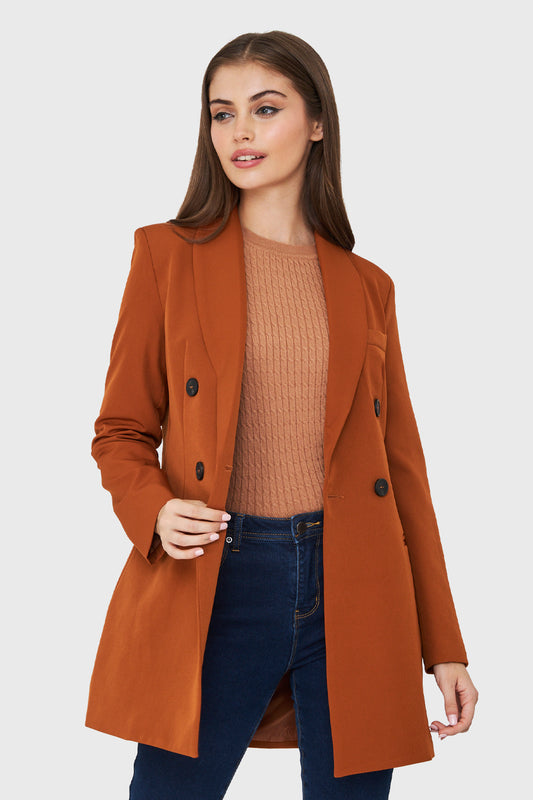 Blazer Cuatro Botones Largo Óxido