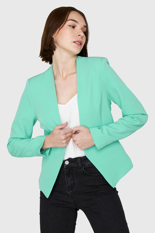 Blazer Entallado Clásico Turquesa