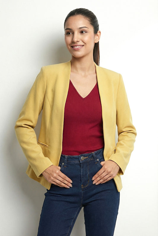 Blazer Entallado Clásico Amarillo